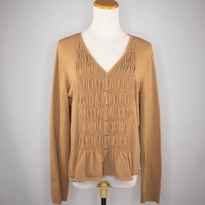 J Jill lightweight ladies sweater in gold tan (M)